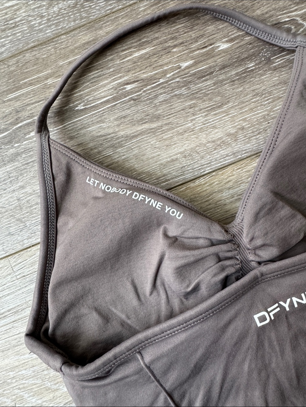 Women’s Dfyne Scrunch Halter Sports Tank Top - Gray - Picture 4 of 6